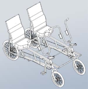 BlackBird Bikes Quadribent by BlackBird Designs Inc two recumbent bicycles joined together